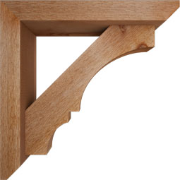 Ekena Millwork - BKTOBOA06 - Balboa Slat Rough Sawn Bracket w/ Offset Brace