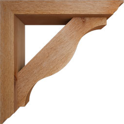 Ekena Millwork - BKTOFST01 - Funston Traditional Rough Sawn Bracket w/ Offset Brace