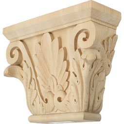 Ekena Millwork - CAP11X03X08CHLW - AmeriCraft Large Chesterfield Capital, 11"W x 6 3/4"BW x 3 7/8"D x 8 7/8"H, Lindenwood