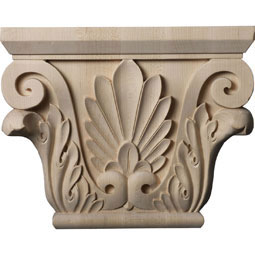 Ekena Millwork - CAP11X03X08CHLW - AmeriCraft Large Chesterfield Capital, 11"W x 6 3/4"BW x 3 7/8"D x 8 7/8"H, Lindenwood
