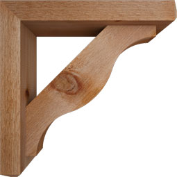 Ekena Millwork - BKTOFST04 - Funston Craftsman Rough Sawn Bracket w/ Offset Brace