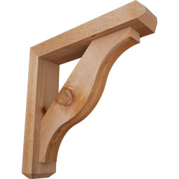 Ekena Millwork - BKTOFST04 - Funston Craftsman Rough Sawn Bracket w/ Offset Brace