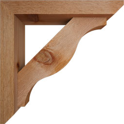 Ekena Millwork - BKTOFST06 - Funston Slat Rough Sawn Bracket w/ Offset Brace