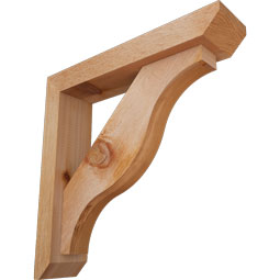 Ekena Millwork - BKTOFST06 - Funston Slat Rough Sawn Bracket w/ Offset Brace