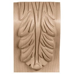 Ekena Millwork - CORBA1 - AmeriCraft Extra Small Block Acanthus Leaf Corbel, 3 1/4"W x 2 3/4"D x 5"H