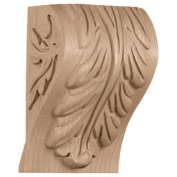 Ekena Millwork - CORBA1 - AmeriCraft Extra Small Block Acanthus Leaf Corbel, 3 1/4"W x 2 3/4"D x 5"H