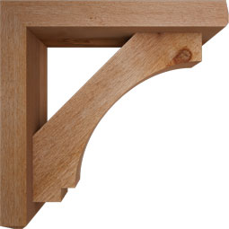 Ekena Millwork - BKTOIMP04 - Imperial Craftsman Rough Sawn Bracket w/ Offset Brace