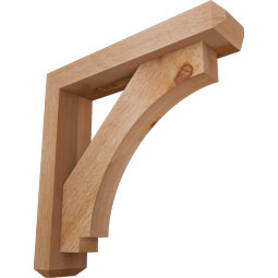 Ekena Millwork - BKTOIMP04 - Imperial Craftsman Rough Sawn Bracket w/ Offset Brace