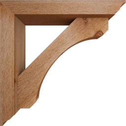 Ekena Millwork - BKTOLEC01 - Legacy Traditional Rough Sawn Bracket w/ Offset Brace