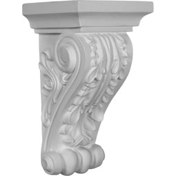 Ekena Millwork - COR05X10X05AC - Endurathane Acanthus Corbel, 5 1/2"W x 5 3/8"D x 10 5/8"H, Factory Primed