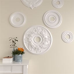 Ekena Millwork - CM23AC_P - Endurathane Acanthus Twist Ceiling Medallion, 23 5/8"OD x 4 5/8"ID x 1 7/8"P (Fits Canopies up to 8 3/8")