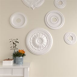 Ekena Millwork - CM20AL_P - Endurathane Alexa Ceiling Medallion, 20 1/2"OD x 1 7/8"P (Fits Canopies up to 2 7/8")