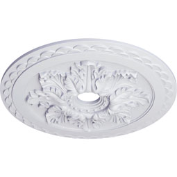 Ekena Millwork - CM23BO_P - Endurathane Bordeaux Deluxe Ceiling Medallion, 23 5/8"OD x 3"ID x 2"P (Fits Canopies up to 4"), Factory Primed