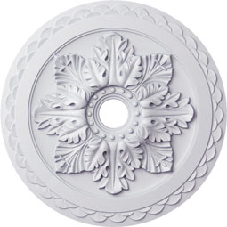 Ekena Millwork - CM23BO_P - Endurathane Bordeaux Deluxe Ceiling Medallion, 23 5/8"OD x 3"ID x 2"P (Fits Canopies up to 4"), Factory Primed