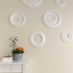 Ekena Millwork - CM13BR_P - Endurathane Bradford Classic Ceiling Medallion, 13"OD x 7 1/2"ID x 3/4"P (Fits Canopies up to 8 5/8")