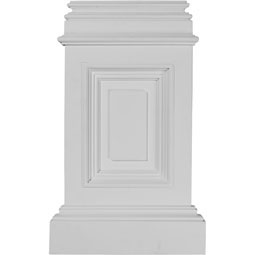 Ekena Millwork - BAS10X17X02CL - Endurathane Classic Small Pedestal Base, 10 7/8"W x 2 1/4"D x 17 3/4"H (Top: 8 1/8"W x 1"P), Factory Primed