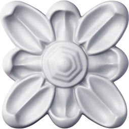 Ekena Millwork - ROS03X04EM - Endurathane Emery Flower Square Rosette, 3 7/8"W x 3 7/8"H x 3/4"P, Factory Primed