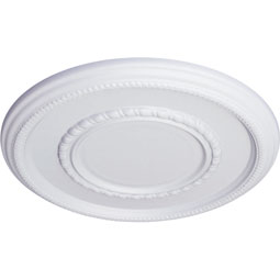 Ekena Millwork - CM17FE_P - Endurathane Federal Roped Large Ceiling Medallion, 17 3/8"OD x 1 1/8"P (Fits Canopies up to 7 3/4")