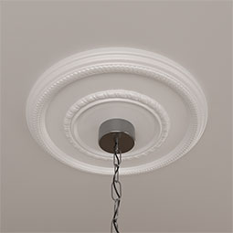 Ekena Millwork - CM17FE_P - Endurathane Federal Roped Large Ceiling Medallion, 17 3/8"OD x 1 1/8"P (Fits Canopies up to 7 3/4")