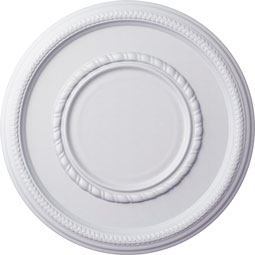 Ekena Millwork - CM17FE_P - Endurathane Federal Roped Large Ceiling Medallion, 17 3/8"OD x 1 1/8"P (Fits Canopies up to 7 3/4")