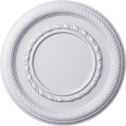 Ekena Millwork - CM12FE_P - Endurathane Federal Roped Small Ceiling Medallion, 12 5/8"OD x 1 1/8"P (Fits Canopies up to 6")