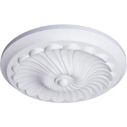 Ekena Millwork - CM12FL_P - Endurathane Flower Spiral Ceiling Medallion, 12 1/4"OD x 2 1/4"P (Fits Canopies up to 2")