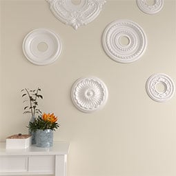Ekena Millwork - CM12FL_P - Endurathane Flower Spiral Ceiling Medallion, 12 1/4"OD x 2 1/4"P (Fits Canopies up to 2")