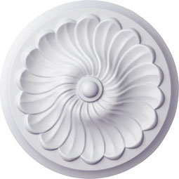 Ekena Millwork - CM12FL_P - Endurathane Flower Spiral Ceiling Medallion, 12 1/4"OD x 2 1/4"P (Fits Canopies up to 2")