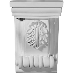 Ekena Millwork - COR06X04X03FO - Endurathane Forrest Small Leaf Corbel, 4 3/4"W x 3 1/8"D x 6 3/4"H, Factory Primed