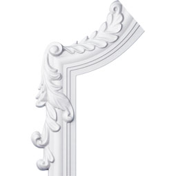 Ekena Millwork - PML07X11HI-L - Endurathane Hillsborough Panel Moulding Corner, 7"W x 11"H x 3/4"P, Left (matches moulding PML01X01HI), Factory Primed