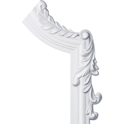 Ekena Millwork - PML07X11HI-R - Endurathane Hillsborough Panel Moulding Corner, 7"W x 11"H x 3/4"P, Right (matches moulding PML01X01HI), Factory Primed