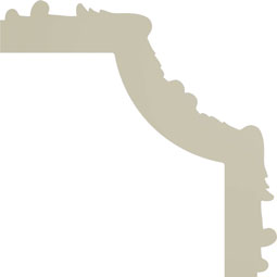 Ekena Millwork - PML15X15HI - Endurathane Hillsborough Panel Moulding Corner, 15"W x 15"H x 3/4"P (matches moulding PML01X01HI), Factory Primed