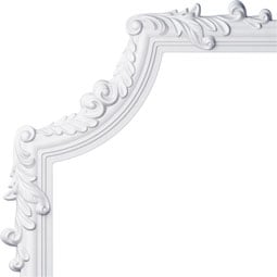 Ekena Millwork - PML15X15HI - Endurathane Hillsborough Panel Moulding Corner, 15"W x 15"H x 3/4"P (matches moulding PML01X01HI), Factory Primed