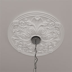 Ekena Millwork - CM23JA_P - Endurathane Jamie Ceiling Medallion, 23 5/8"OD x 3 7/8"ID x 2 1/8"P (Fits Canopies up to 3 7/8")