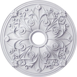 Ekena Millwork - CM23JA_P - Endurathane Jamie Ceiling Medallion, 23 5/8"OD x 3 7/8"ID x 2 1/8"P (Fits Canopies up to 3 7/8")