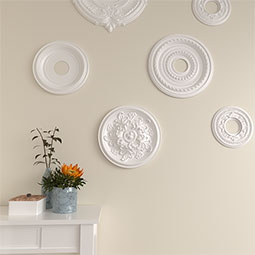 Ekena Millwork - CM14KT_P - Endurathane Katheryn Ceiling Medallion, 14 1/2"OD x 2 3/4"P (Fits Canopies up to 2 1/8")