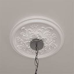 Ekena Millwork - CM14KT_P - Endurathane Katheryn Ceiling Medallion, 14 1/2"OD x 2 3/4"P (Fits Canopies up to 2 1/8")