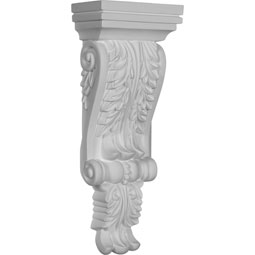 Ekena Millwork - COR12X04X02LE - Endurathane Legacy Acanthus Corbel, 4 3/4"W x 2 3/4"P x 12 1/4"H, Factory Primed
