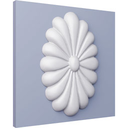 Ekena Millwork - ROS04MA - Endurathane Madrid Oval Rosette, 4 3/8"W x 6 3/4"H x 3/4"P, Factory Primed