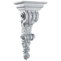 Ekena Millwork - COR09X20X06MA - Endurathane Marseille Corbel, 9 1/2"W x 6 5/8"D x 20 1/8"H, Factory Primed