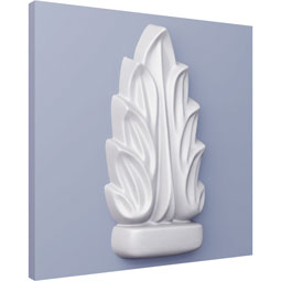 Ekena Millwork - ONL03X02X01ME - Endurathane Medway Simple Leaf Onlay, 3 7/8"W x 2"H x 5/8"P, Factory Primed