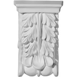 Ekena Millwork - COR03X05X01OX - Endurathane Oxford Oak Leaf Corbel, 3 1/8"W x 1 1/2"D x 5 1/8"H, Factory Primed