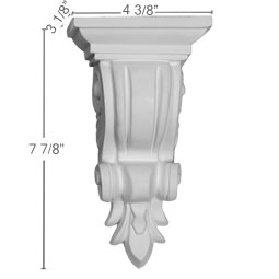 Ekena Millwork - COR04X07X03RE - Endurathane Reece Corbel, 4 3/8"W x 3 1/8"D x 7 7/8"H, Factory Primed