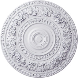 Ekena Millwork - CM33RO_P - Endurathane Rose Ceiling Medallion, 33 7/8"OD x 2 3/8"P (Fits Canopies up to 13 1/2")
