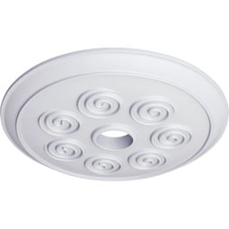 Ekena Millwork - CM25SP_P - Endurathane Spiral Ceiling Medallion, 25 1/4"OD x 4"ID x 2"P (Fits Canopies up to 4")