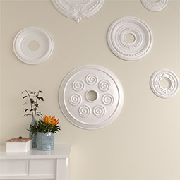 Ekena Millwork - CM25SP_P - Endurathane Spiral Ceiling Medallion, 25 1/4"OD x 4"ID x 2"P (Fits Canopies up to 4")