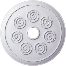 Ekena Millwork - CM25SP_P - Endurathane Spiral Ceiling Medallion, 25 1/4"OD x 4"ID x 2"P (Fits Canopies up to 4")