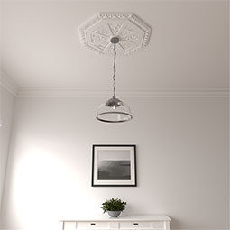 Ekena Millwork - CM30SP_P - Endurathane Spring Octagonal Ceiling Medallion, 29 1/8"OD x 2 1/4"ID x 1 1/8"P (Fits Canopies up to 3")