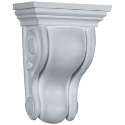 Ekena Millwork - COR04X06X03TR - Endurathane Traditional Curved Corbel, 4 3/4"W x 3 1/2"D x 6 3/4"H, Factory Primed