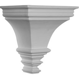 Ekena Millwork - COR07X07X05TR - Endurathane Traditional Sconce Corbel, 7 1/8"W x 5 1/8"D x 7 1/2"H, Factory Primed